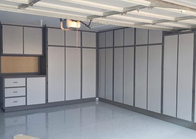 L-Shape Garage Cabinet Storage with Workbench